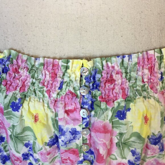 Eileen West Long Cami Nightgown Size M Womans Pink Floral Cotton Vtg Cottagecore - Picture 10 of 13